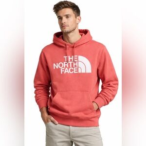 The North Face Hoodie Men’s Coral Half Dome Logo Pullover Sweatshirt Sz Medium